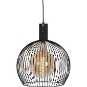 QAZQA - Modern Design Hängelampe I Pendellampe I Pendelleuchte schwarz 40 cm - Wire Dos I Wohnzimmer I Schlafzimmer - Stahl Länglich - LED geeignet E27