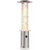 Blumfeldt Terrassenheizer, Outdoor-Gasheizstrahler, Heizpilz Gas für Terrasse, Garten & Balkon, Terrassen-Heizer mit Elektrischer Zündung, 360°Flammen-Blick, Gas-Heizstrahler mit Bodenrollen