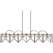 Searchlight Hängeleuchte, Käfig Design, schwarz, H 145 cm, ANTHEA