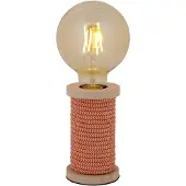 Näve Tischleuchten - Tischleuchte "MAX" H: 12cm orange/weiß, Tischlampe im Stil Junges Wohnen, aus Metall, Kunststoff und Textilmaterial in orange, 12 cm hoch, Ø 7 cm, E27-Fassung – Schnurschalter