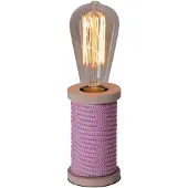 Näve Tischleuchten - Tischleuchte "MAX" pink/weiß h: 12cm, Tischlampe im Stil Junges Wohnen, aus Metall, Kunststoff und Naturmaterialien in pink, 12 cm hoch, Ø 7 cm, E27-Fassung – Schnurschalter