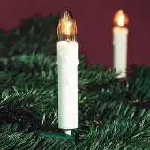Hellum Lichterkette Kerzen innen, 10 Lichter, Lichtlänge 360cm, Schaft weiß, Stecker