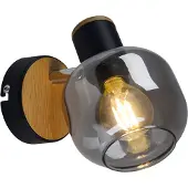 Näve Wandleuchten - Glas-/Wandspot "FUMOSO" H: 16cm, Wandlampe im Retro Style, ausMetall und Glas in schwarz, 16 cm hoch, Maße 14 x 10 cm, E14-Fassung