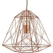 Searchlight Kupferdrahtlampe Geometric Cage Ø 39cm