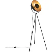 QAZQA Stehlampe schwarz mit goldenem 42 cm verstellbarem Stativ - Magnax