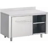 CombiSteel Arbeitsschrank mit 2 Türen Aufkantung aus Edelstahl 1200x600x850mm