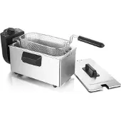 Emerio DF-120482, Fritteuse, 3 l, Doppel, Schwarz, Edelstahl, Drehregler, Eigenständig