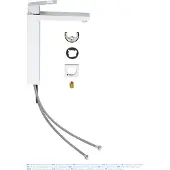 GROHE Eurocube, Chrom, Metall, Hebelgriffe, Einzelbild, G3/8, 3 cm