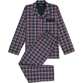 Götzburg Pyjama "Clubhouse" 2 tlg. Langarm, V-Ausschnitt, mit Kragen, lange Hose, locker, Baumwolle