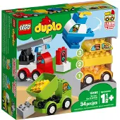 LEGO 10886 DUPLO Meine ersten Fahrzeuge, Bausteine, Spielzeug ab 1,5 Jahre, Motorikspielzeug mit LKW, Hubschrauber und anderen Fahrzeugen