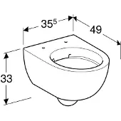Geberit Wand-Tiefspül-WC Renova Compact verkürzte Ausladung, Rimfree Wandmontage spülrandlos Rimfree weiß weiß