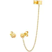 Elli Ohrringe Earcuff Stecker Rund Organic Struktur 925 Silber Elli Gold