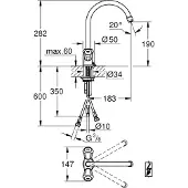 GROHE Costa Spültischbatterie für offene Warmwasserbereiter chrom - 31930001