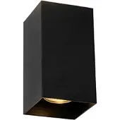 QAZQA - Design Wandleuchte schwarzes Quadrat - SabbirI 2-flammig I Wohnzimmer I Schlafzimmer I Up & Down - Aluminium Quadratisch - LED geeignet GU10