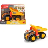 Dickie Toys Volvo Spielzeug Kipplaster mit Gewichtserkennung, Weight Lift Truck, LKW Kipper, erkennt 3 verschiedene Gewichtsstufen, bewegliche Ladefläche, Licht & Sound, inkl. Batterien, 30 cm