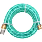 vidaXL Saugschlauch mit Messing-Anschlüssen 4 m 25 mm Grün