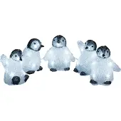 Konstsmide LED Acryl Babypinguine, Leichte Dekorationsfigur, Schwarz, Weiß, Acryl, IP44, 40 Glühbirne(n), LED