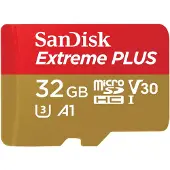 SanDisk Extreme Plus, 32 GB, MicroSDHC, UHS-I, 100 MB/s, 90 MB/s, Schockresistent, Temperaturbeständig, Wasserdicht