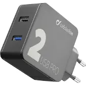 Cellularline Multipower 2 FAST - iPhone, Samsung, Huawei, Xiaomi and other Smartphones and Tablets, Drinnen, AC, 9 V, Schwarz