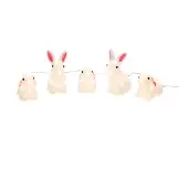 Konstsmide 6289-103 LED Acryl Oster Hasen, 5er-Set, klar,24V, Aussen (IP44), 40 warm weiße Dioden , weißes Kabel