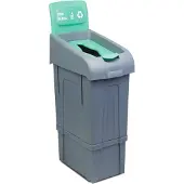 CombiSteel Recyclingeimer für Glas, 80 Liter, Grau, Maße: 340x550x1050 mm (BxTxH)