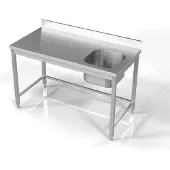 CombiSteel Spültisch 1 Becken rechts aus Edelstahl 1400x700x850mm
