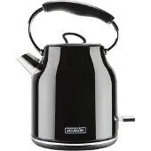 Bourgini Nostalgischer Wasserkocher Deluxe - Schwarz - Retro Design - 1.7L