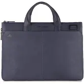 Piquadro Black Square Schmale Laptoptasche 15.6" erweiterbar oceanblau