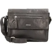 Spikes & Sparrow Leder Umhängetasche Bronco Crossover Black schwarz