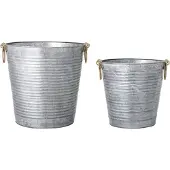 Bloomingville Evar Blumentopf | Grau | Verzinktes Eisen | 82047743