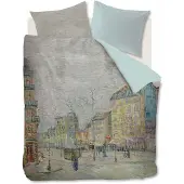 Beddinghouse van Gogh Mako-Satin-Bettwäsche-Garnitur Boulevard Farbe Grey Größe 135x200