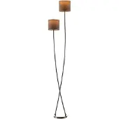 LUCANDE Juljana 2 Stehleuchte Taupe - , Juljana, Beige, für Wohnzimmer, Stoff / Textil, Modern