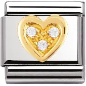 Nomination Classic LOVE + Zirkonia Herz WEISS 030311 11 030311/11