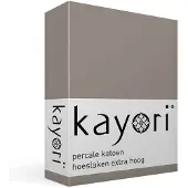 Kayori Spannbettlaken Shizu Taupe (Perkal)-120 x 200 cm