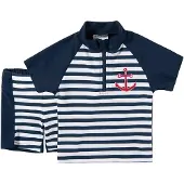 Playshoes 2tlg. Badeoutfit "Maritim" in Dunkelblau/ Weiß - 134/140