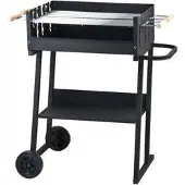 Tarrington House Holzkohlegrill Brigida, Grillfläche 41 x 58.5 cm, 2 höhenverstellbare Grillroste, fahrbar, Stahl, schwarz