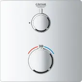 GROHE Grohtherm Thermostat-Brausebatterie, für Rapido SmartBox, 1 Absperrventil, chrom, eckig, 24078000