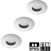 ELP 3-er Set Bad-Einbaustrahler weiß + LED-Spots GU10 Philips CorePro | 3,5 Watt | IP65 | 2700K warmweiß