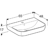Geberit Waschtisch Smyle 65 cm weiß mit Beschichtung 500230018