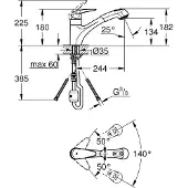 GROHE Eurodisc Spültischbatterie chrom - 32257001