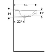 Geberit Waschtisch Xeno² 90 cm Ablage links weiß mit KeraTect Spezialglasur ohne Hahnloch 500536011