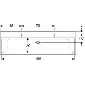 Geberit Möbelwaschtisch Xeno2 160x48cm, 2 HL, o. Überlauf, weiß-alpin