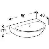 Geberit Handwaschbecken Handwaschbecken RENOVA ohne Hahnloch, mit Überlauf 500 x 400 mm weiß