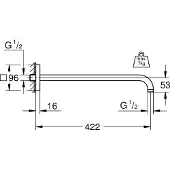 GROHE Rainshower Brausearm 42,2 cm mit eckiger Rosette