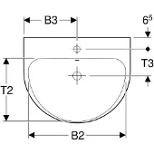 Geberit 500598018 Renova Waschtisch, 55x45cm