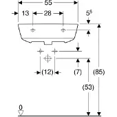 Geberit Waschtisch RENOVA o HL m ÜL 550x450mm we KT