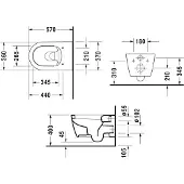 Duravit Wand-WC ME by Starck tief, 370x570mm weiß weiß
