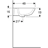 Geberit Waschtisch RENOVA m HL o ÜL 600x480mm we