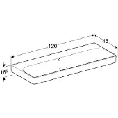 Geberit Smyle Square Waschtisch 500225, 120x48cm, ohne Hahnloch, mit Überlauf, 500.225.01.8, Farbe: Weiß, mit KeraTect