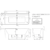 Villeroy & Boch VB Collaro Badewanne 1800 x 800 mm wandstehend, Chrome weiß alpin